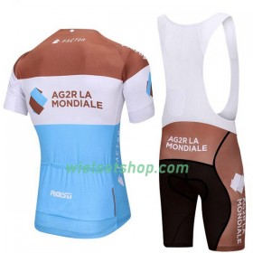 Fietskleding Dames (Fietsshirt + Korte Koersbroek) 2018 AG2R La Mondiale N001